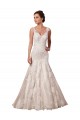 Open Back Mermaid Tulle Wedding Dress with Lace Bodice