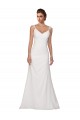 V-Neck Sheath Chiffon Wedding Dress with Straps Canada