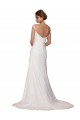 V-Neck Sheath Chiffon Wedding Dress with Straps Canada