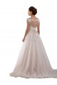 Illusion Sweetheart Neck Ball Gown Tulle Wedding Dress with Lace Bodice