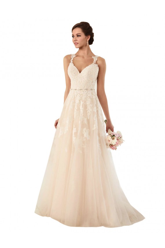 Sweetheart A-Line Tulle Wedding Dress with Lace Illusion Back