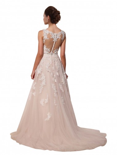 Sweetheart A-Line Tulle Wedding Dress with Lace Illusion Back Canada