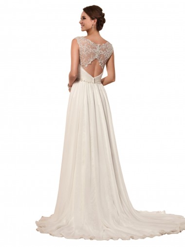 Sweetheart A-Line Chiffon Wedding Dress with Beaded Shoulder Straps Canada