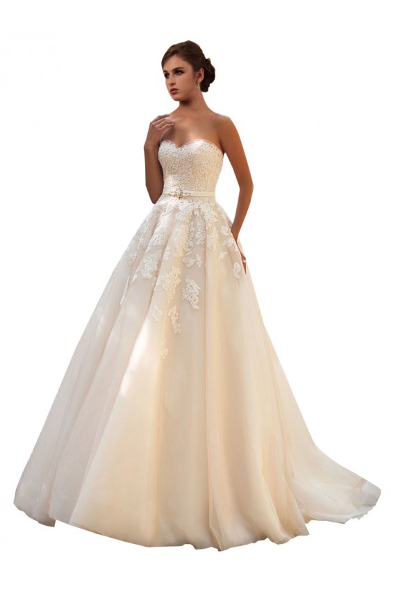 Sweetheart Ball Gown Tulle Wedding Dress with Lace Bodice Canada