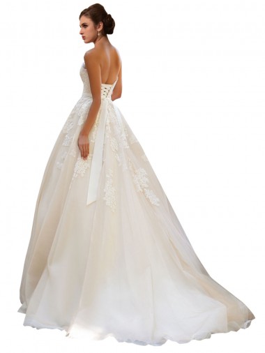 Sweetheart Ball Gown Tulle Wedding Dress with Lace Bodice Canada