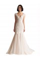 V-Neck Mermaid Tulle Wedding Dress
