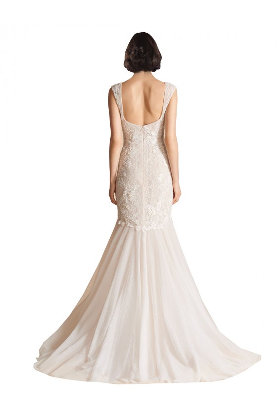V-Neck Mermaid Tulle Wedding Dress
