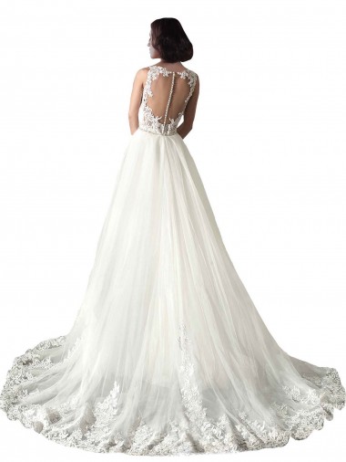 Sweetheart Fit and Flare Tulle Lace Wedding Dress Canada