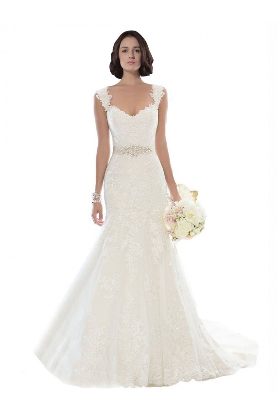 Off the Shoulder Mermaid Lace Beach Wedding Dress with Beaded Belt Canada