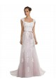 Strapless Mermaid Tulle Lace Beach Wedding Dress with Belt Canada