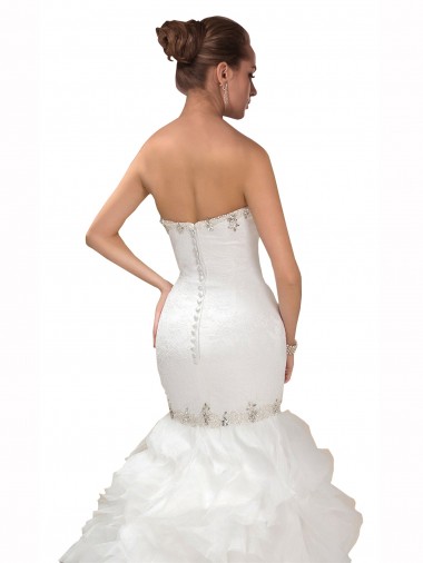 Sweetheart Mermaid Cascading Organza Wedding Dress Canada