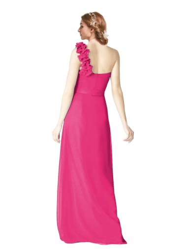 Full Length One Shoulder Chiffon Bridesmaid Dress Canada