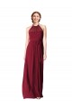Halter Neck Chiffon Bridesmaid Dress with Shirred Bodice