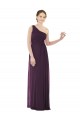 Draped One Shoulder Full Length Chiffon Bridesmaid Dress Canada