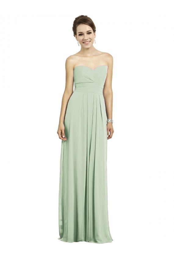 Full Length Strapless Chiffon Bridesmaid Dress with Sweetheart Neckline Canada