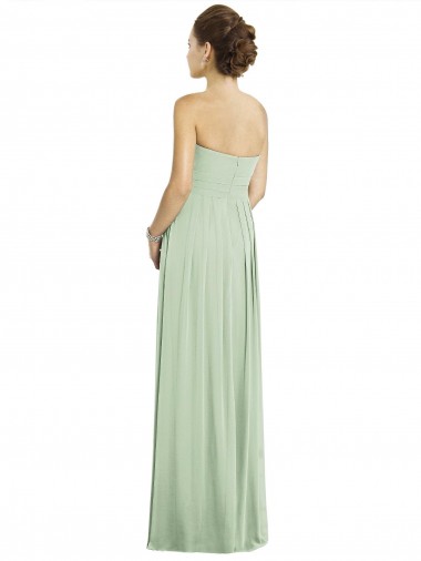 Full Length Strapless Chiffon Bridesmaid Dress with Sweetheart Neckline Canada