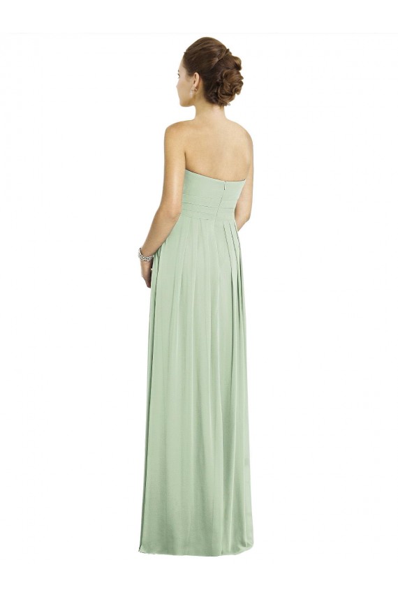 Full Length Strapless Chiffon Bridesmaid Dress with Sweetheart Neckline Canada