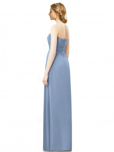 Strapless Long Chiffon Bridesmaid Dress with Sweetheart Neckline Canada