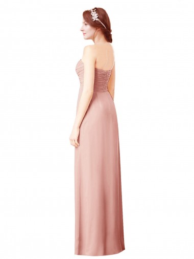 Long Chiffon Sweetheart Bridesmaid Dress with Twist Bodice Canada
