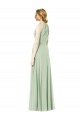 Halter Neckline Long Chiffon Bridesmaid Dress with Side Bow Canada