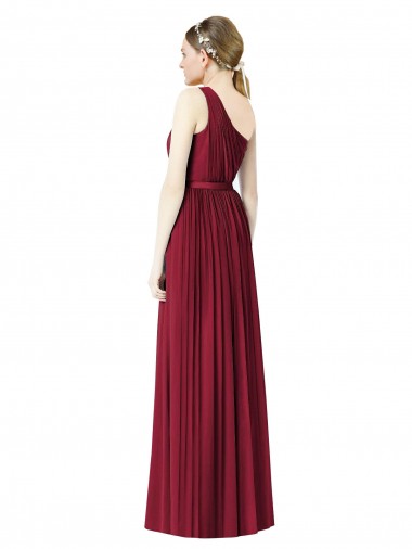 One Shoulder Full Length Long Chiffon Bridesmaid Dress. Canada