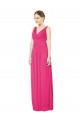 Sleeveless V-Neck Long Chiffon Bridesmaid Dress with V-Back Canada