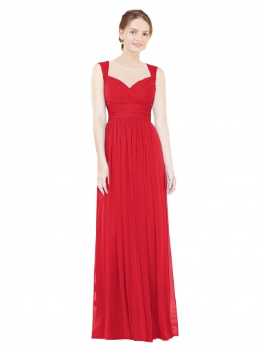 Shop Full-Length Long Chiffon Bridesmaid Dress with Side Front Slit Canada