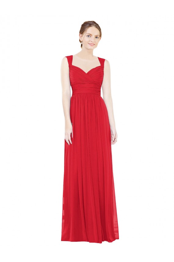 Full-Length Long Chiffon Bridesmaid Dress with Side Front Slit Canada