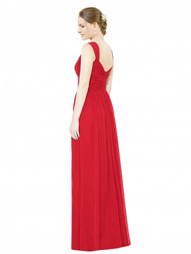 Full-Length Long Chiffon Bridesmaid Dress with Side Front Slit Canada