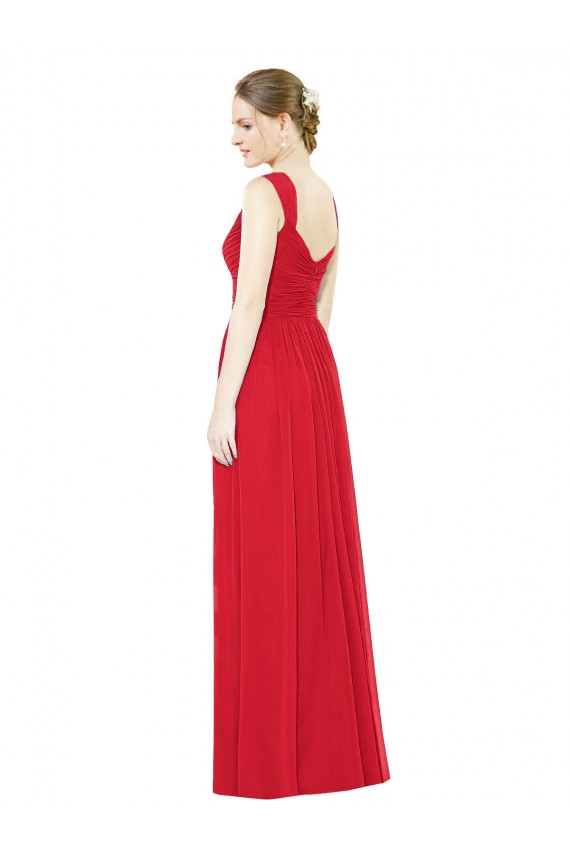 Full-Length Long Chiffon Bridesmaid Dress with Side Front Slit Canada