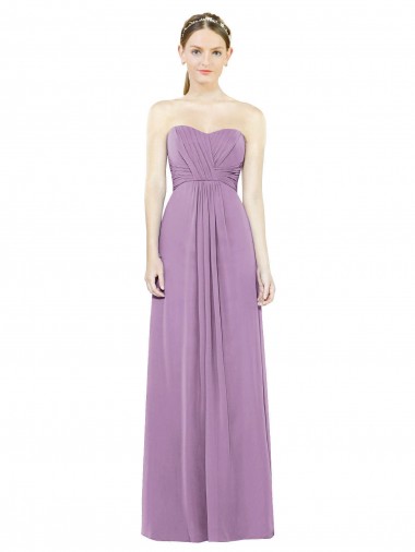 Sweetheart Neckline Strapless Chiffon Bridesmaid Dress with Wrap Pleat Canada