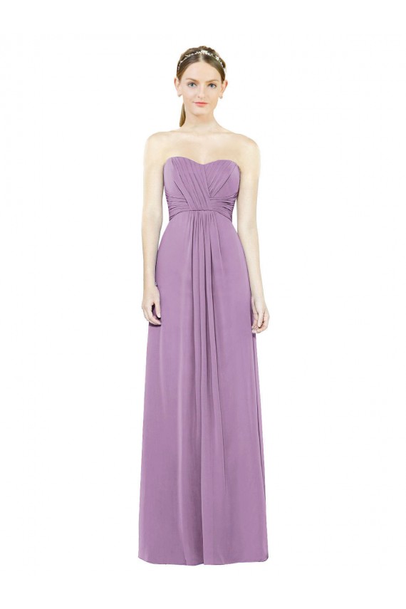 Sweetheart Neckline Strapless Chiffon Bridesmaid Dress with Wrap Pleat Canada