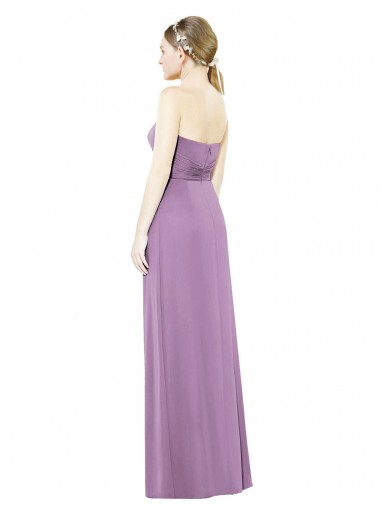 Sweetheart Neckline Strapless Chiffon Bridesmaid Dress with Wrap Pleat Canada