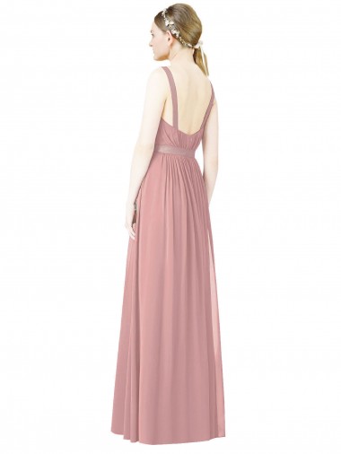 High Neck Chiffon Bridesmaid Dress with Low Back Canada