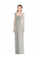 Full Length Lux Chiffon Dress with Draped Bodice And Shirred Straps Canada