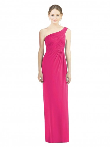 Shop One Shoulder Long Chiffon Bridesmaid Dress Canada