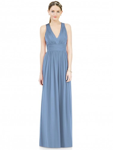 Sleeveless Cross Strap Back Chiffon Bridesmaid Dress Canada