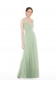 Sheer Back Cap Sleeves Long Chiffon Bridesmaid Dress  Canada
