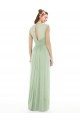 Sheer Back Cap Sleeves Long Chiffon Bridesmaid Dress  Canada