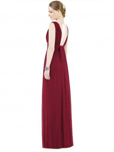 Low Square Back Sleeveless Shirred Skirt Bridesmaid Dress Canada