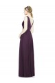 V-Neckline Sleevelss Full Length Chiffon Bridesmaid Dress Canada