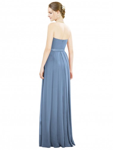 V-Pleat Chiffon Full-Length Strapless Bridesmaid Dress Canada