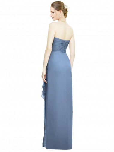 Strapless Full-Length Chiffon Bridesmaid Dress with Front Slit Canada