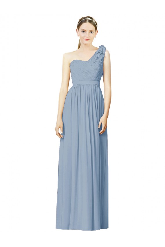 Flower Shoulder Draped One Shoulder Chiffon Bridesmaid Dress Canada