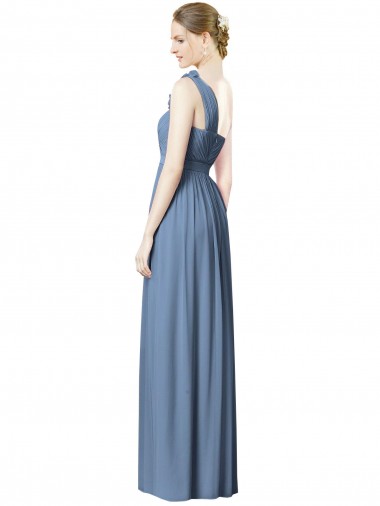 Flower Shoulder Draped One Shoulder Chiffon Bridesmaid Dress Canada