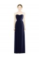 Low Back Draped Strapless Chiffon Formal Bridesmaid Dress 