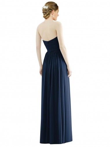 Low Back Draped Strapless Chiffon Formal Bridesmaid Dress  Canada