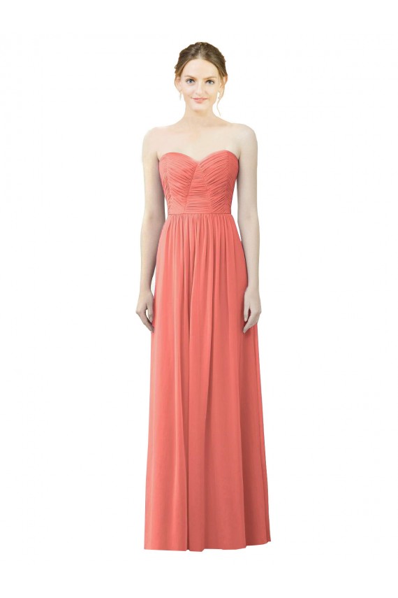 Draped Sweetheart Strapless Chiffon Bridesmaid Dress Canada