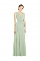 Natural Waist V-Neck Draped Chiffon Bridesmaid Dress Canada