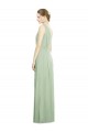 Natural Waist V-Neck Draped Chiffon Bridesmaid Dress Canada